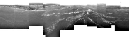 Photograph of Titan's surface.