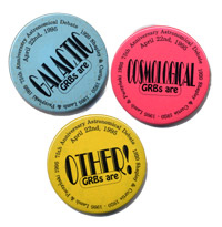 Photograph of campaign buttons.